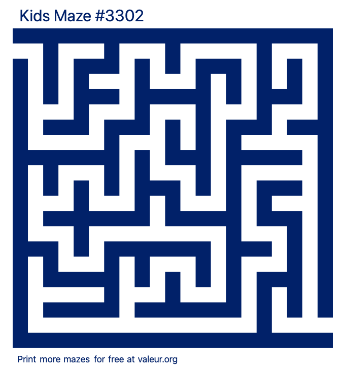 Free Printable Kids Maze number 3302