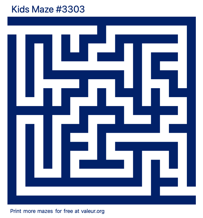 Free Printable Kids Maze number 3303