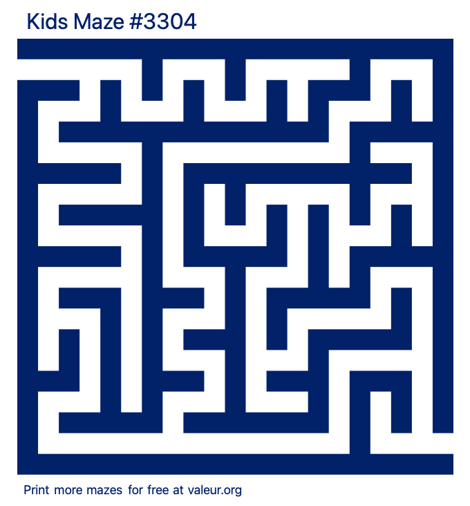 Free Printable Kids Maze number 3304