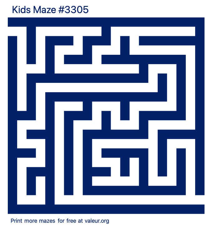 Free Printable Kids Maze number 3305