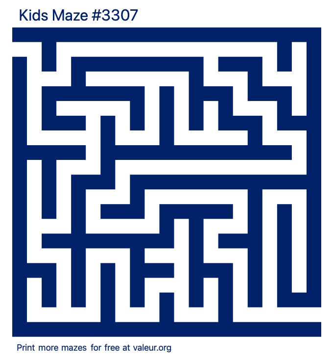 Free Printable Kids Maze number 3307