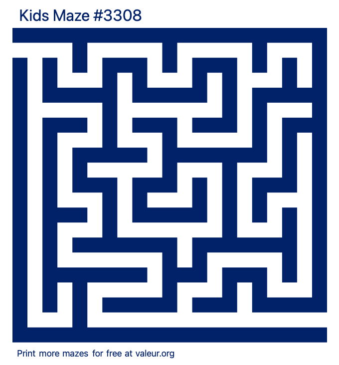Free Printable Kids Maze number 3308
