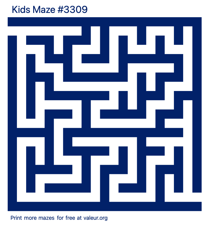 Free Printable Kids Maze number 3309
