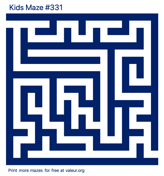 Free Printable Kids Maze number 331