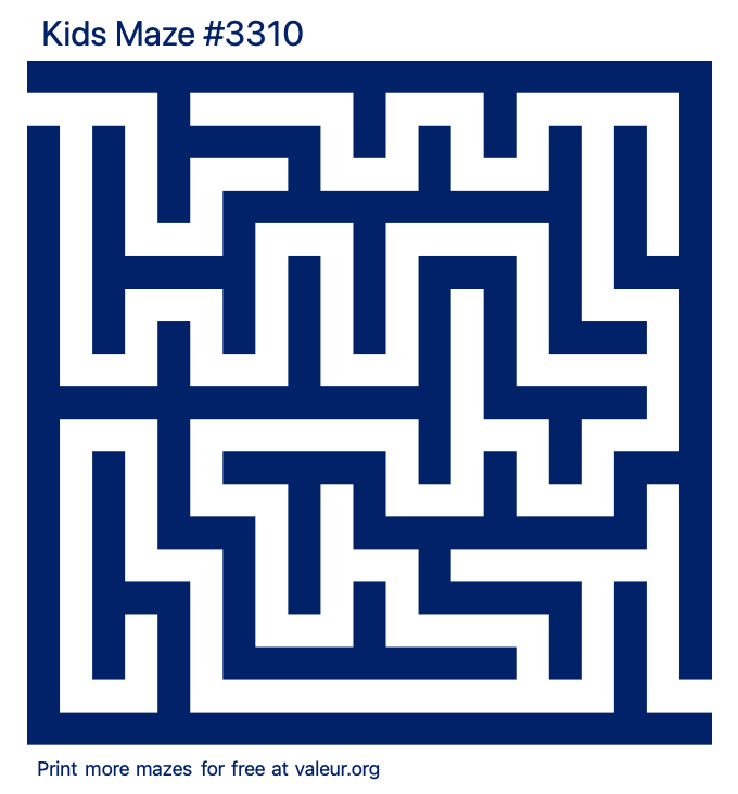 Free Printable Kids Maze number 3310