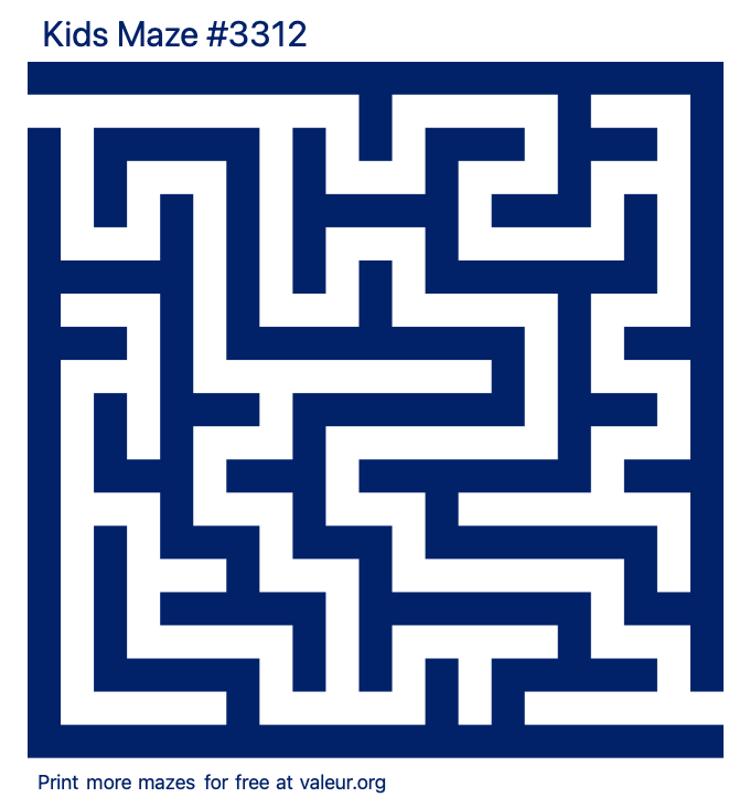 Free Printable Kids Maze number 3312