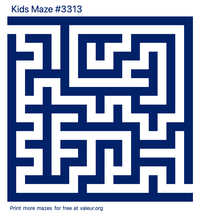 Free Printable Kids Maze number 3313