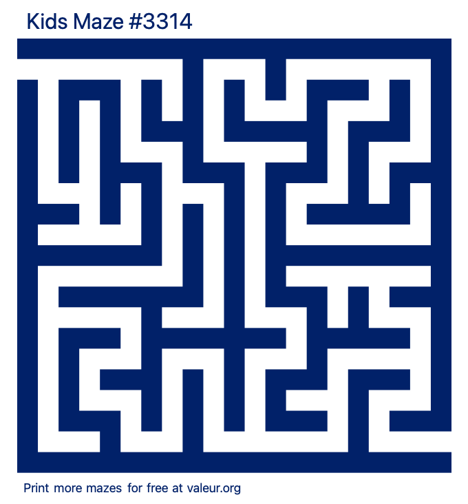 Free Printable Kids Maze number 3314