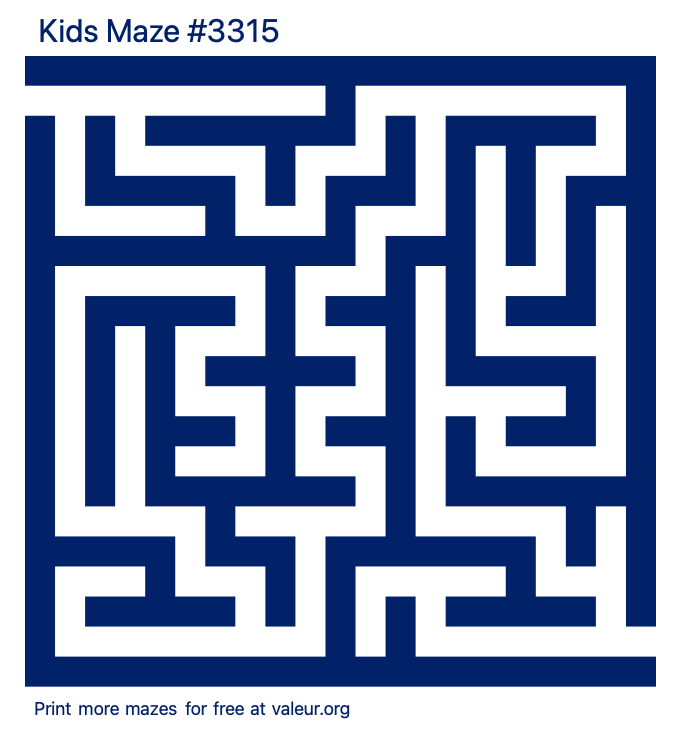 Free Printable Kids Maze number 3315
