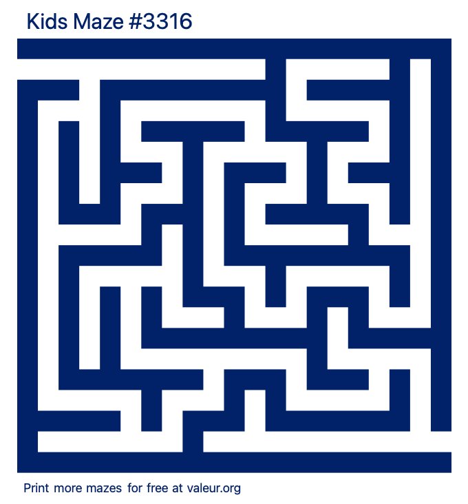 Free Printable Kids Maze number 3316