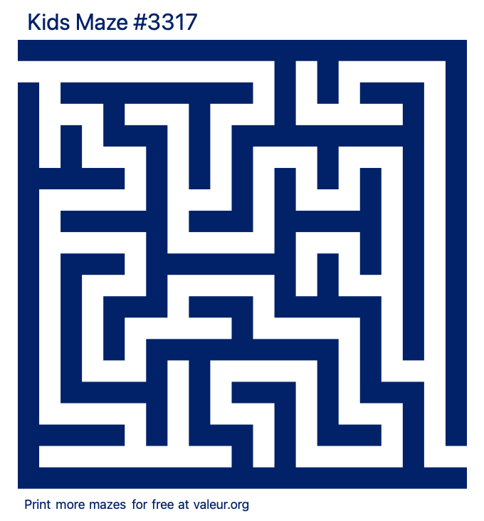 Free Printable Kids Maze number 3317