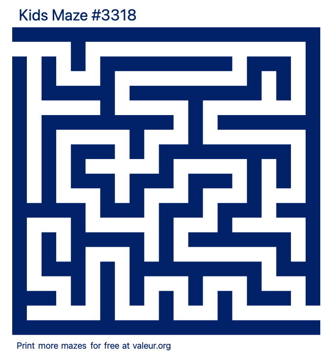 Free Printable Kids Maze number 3318