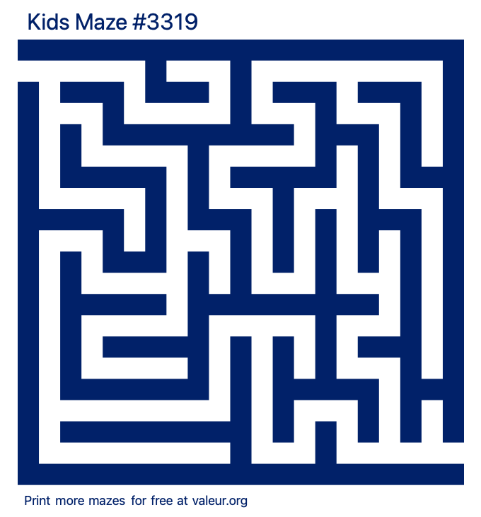 Free Printable Kids Maze number 3319