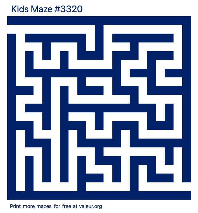 Free Printable Kids Maze number 3320