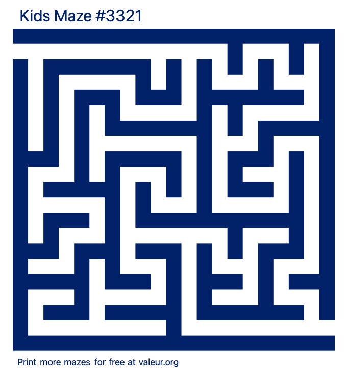 Free Printable Kids Maze number 3321