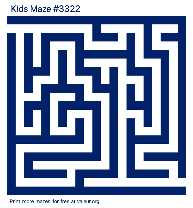 Free Printable Kids Maze number 3322