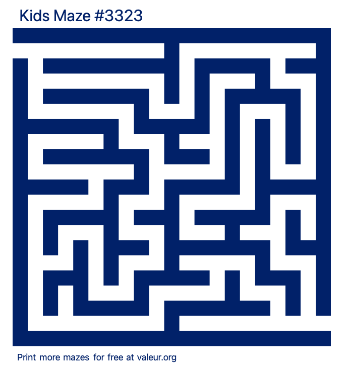 Free Printable Kids Maze number 3323