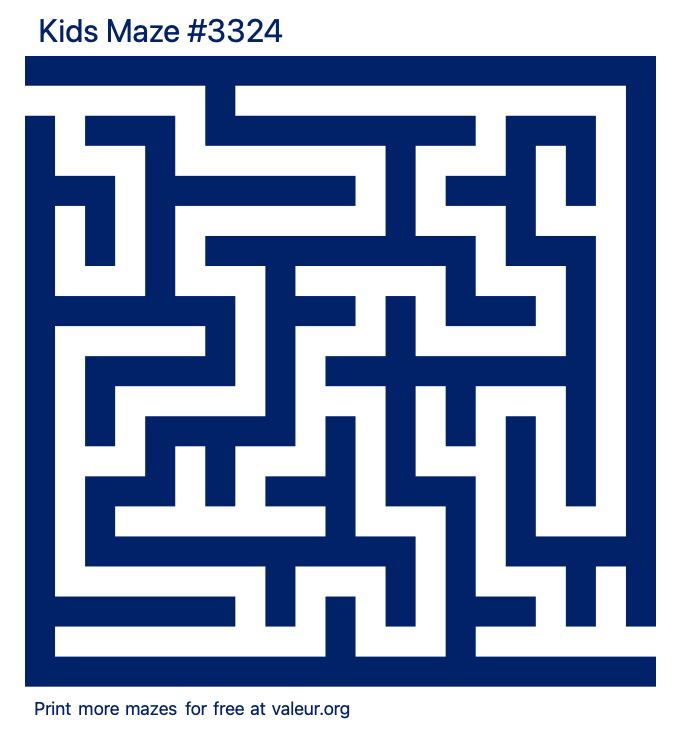 Free Printable Kids Maze number 3324