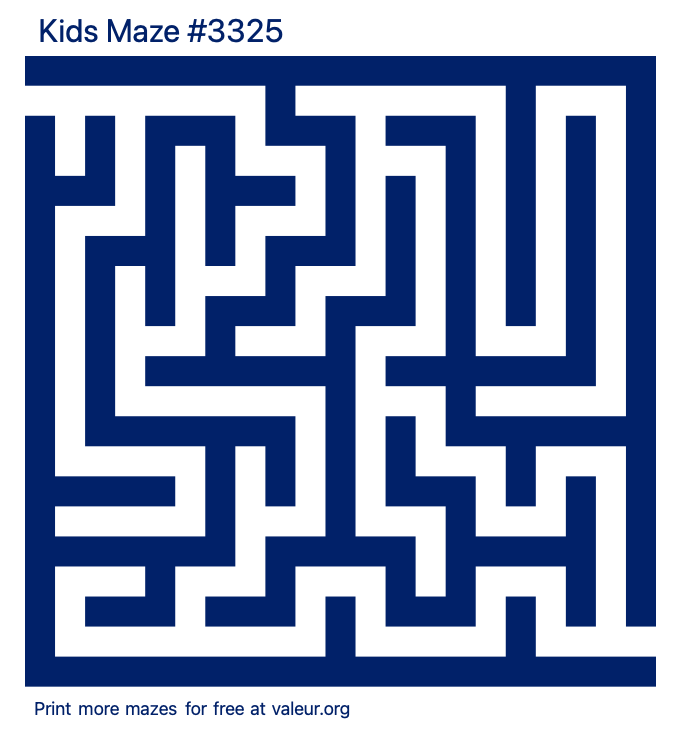 Free Printable Kids Maze number 3325