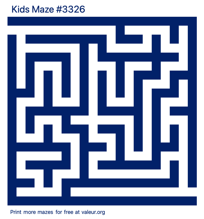 Free Printable Kids Maze number 3326