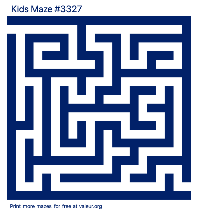 Free Printable Kids Maze number 3327