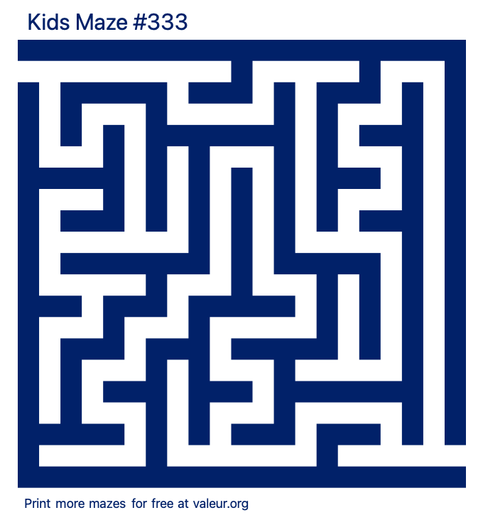 Free Printable Kids Maze number 333