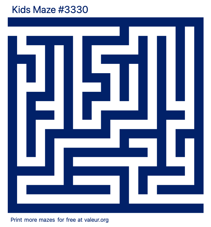 Free Printable Kids Maze number 3330