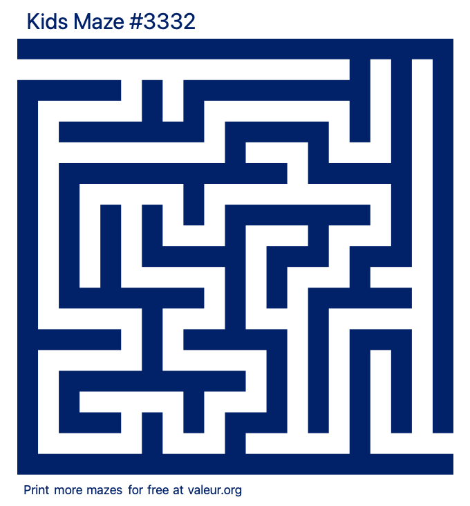 Free Printable Kids Maze number 3332