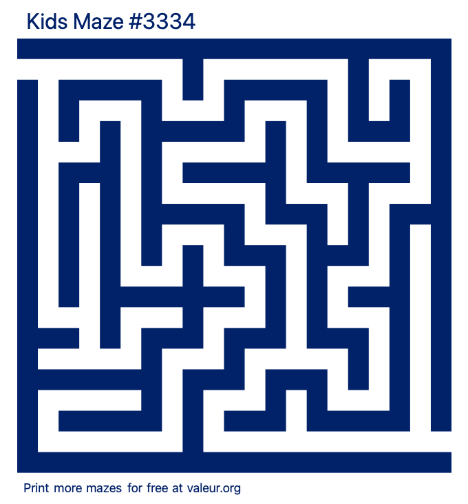 Free Printable Kids Maze number 3334