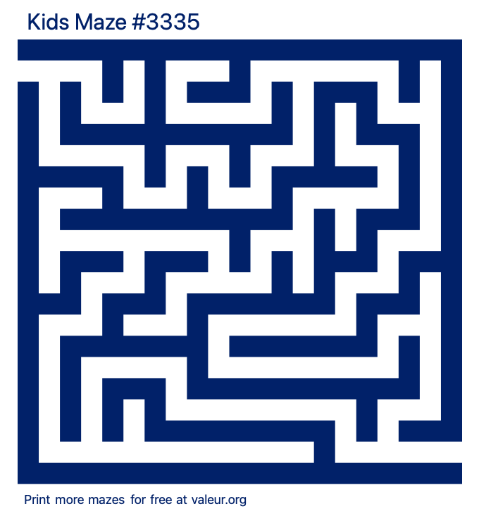 Free Printable Kids Maze number 3335