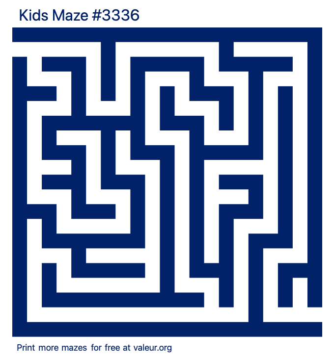 Free Printable Kids Maze number 3336