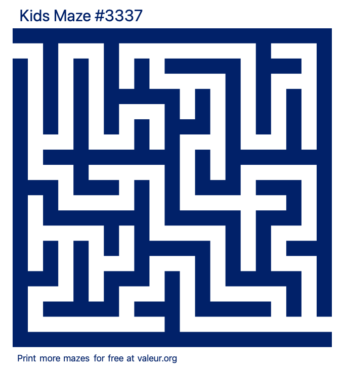 Free Printable Kids Maze number 3337