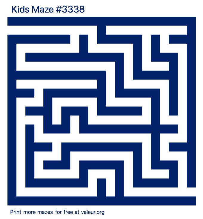 Free Printable Kids Maze number 3338