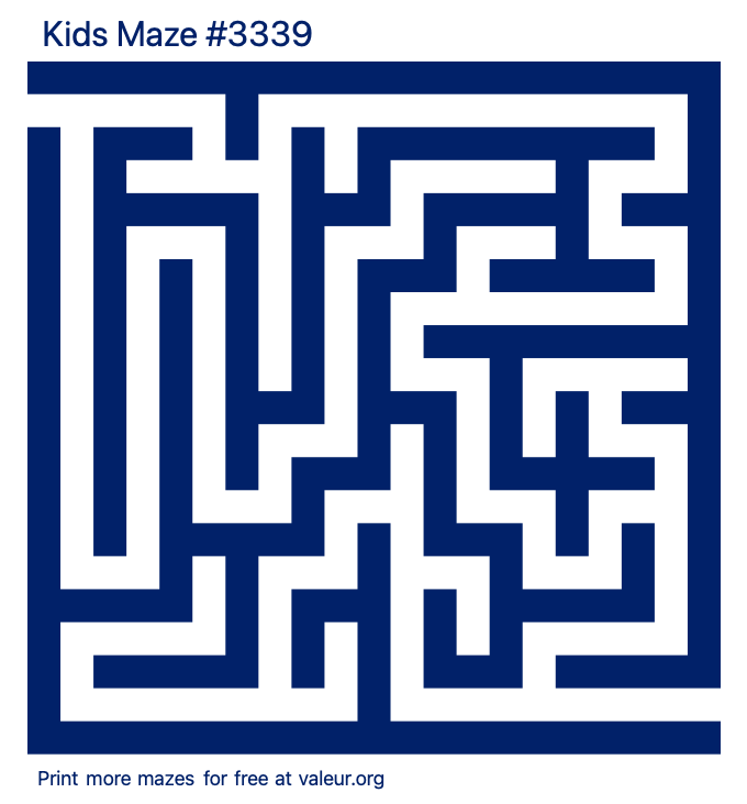 Free Printable Kids Maze number 3339