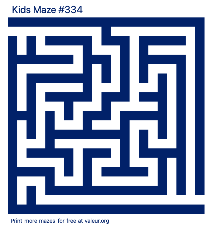 Free Printable Kids Maze number 334