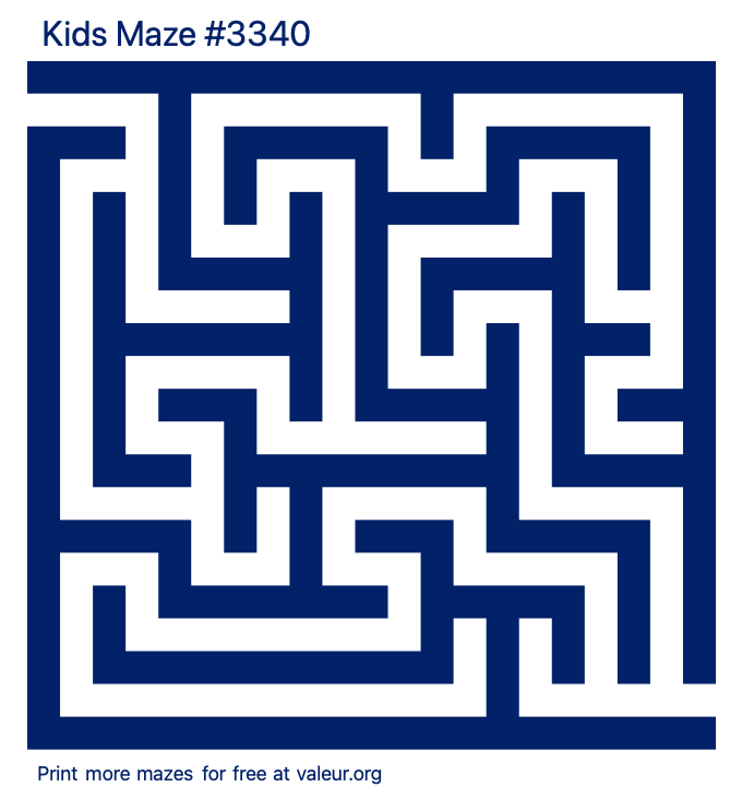 Free Printable Kids Maze number 3340