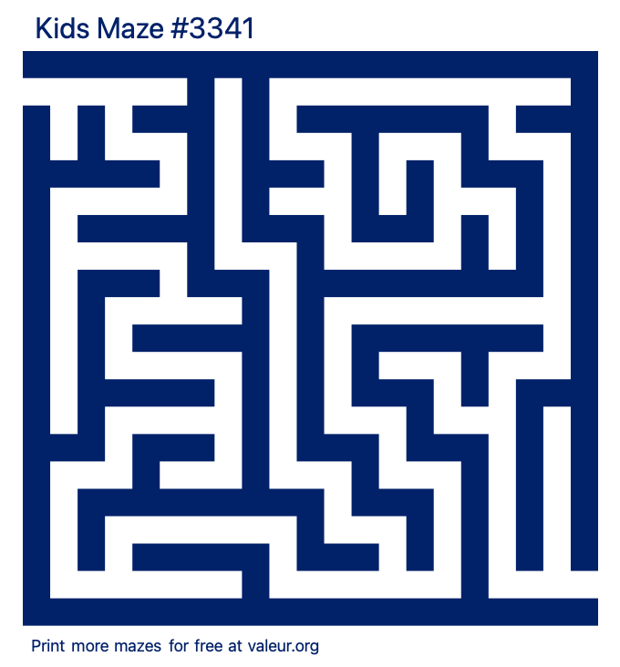 Free Printable Kids Maze number 3341
