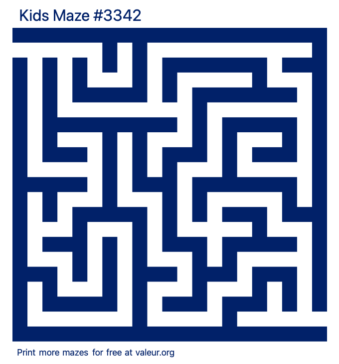 Free Printable Kids Maze number 3342