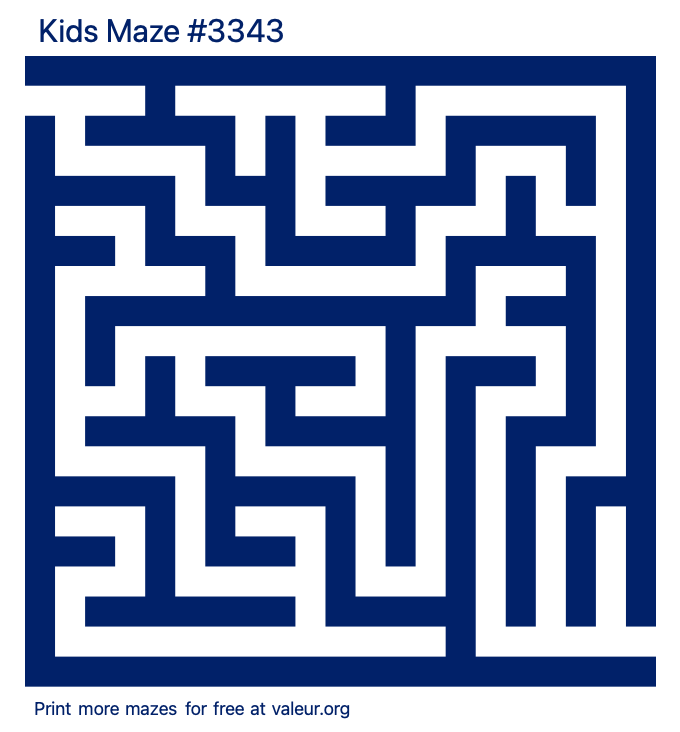 Free Printable Kids Maze number 3343