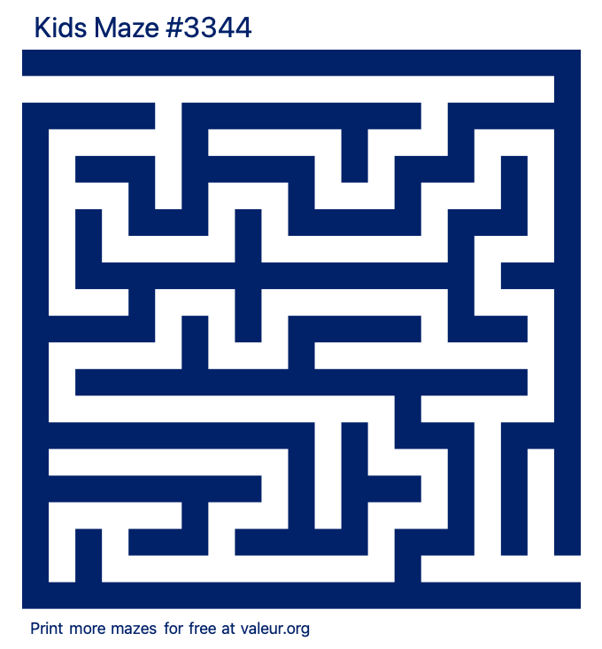 Free Printable Kids Maze number 3344