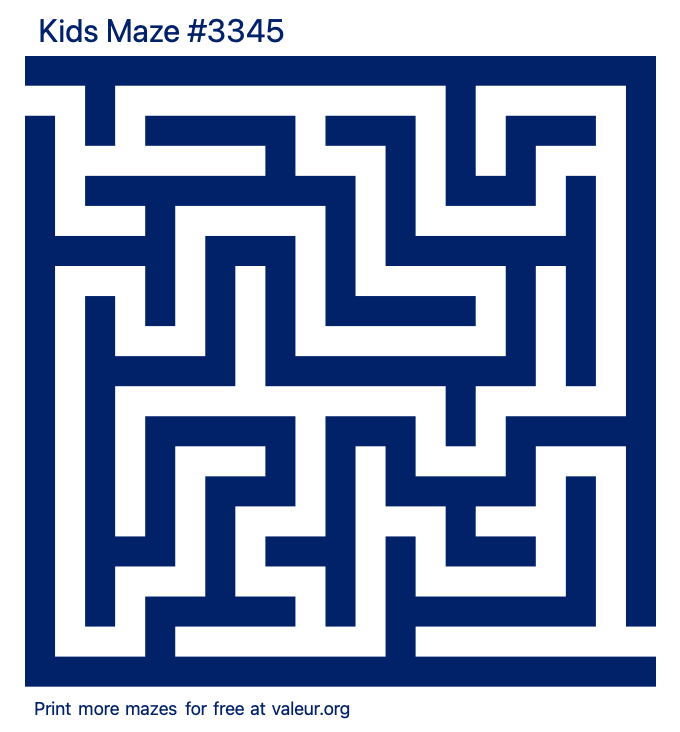 Free Printable Kids Maze number 3345