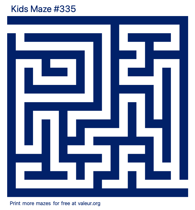 Free Printable Kids Maze number 335