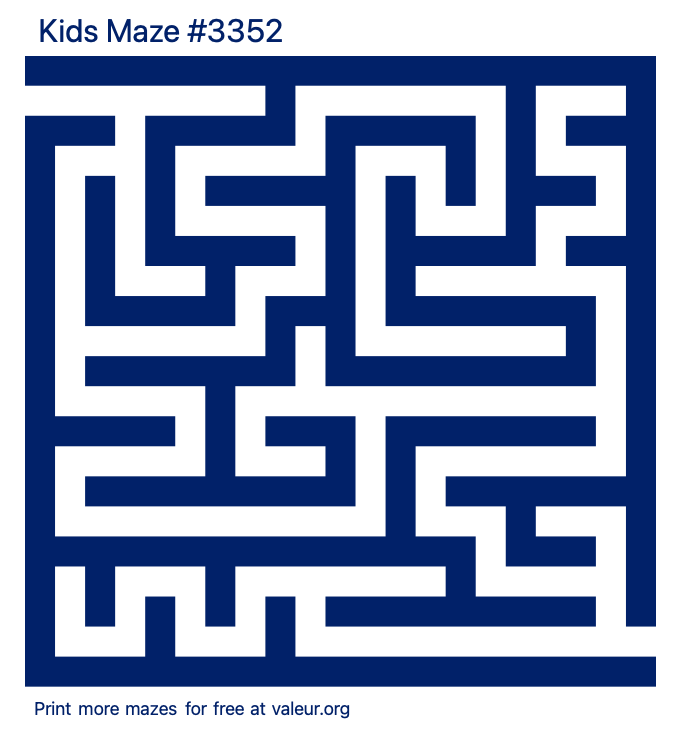 Free Printable Kids Maze number 3352
