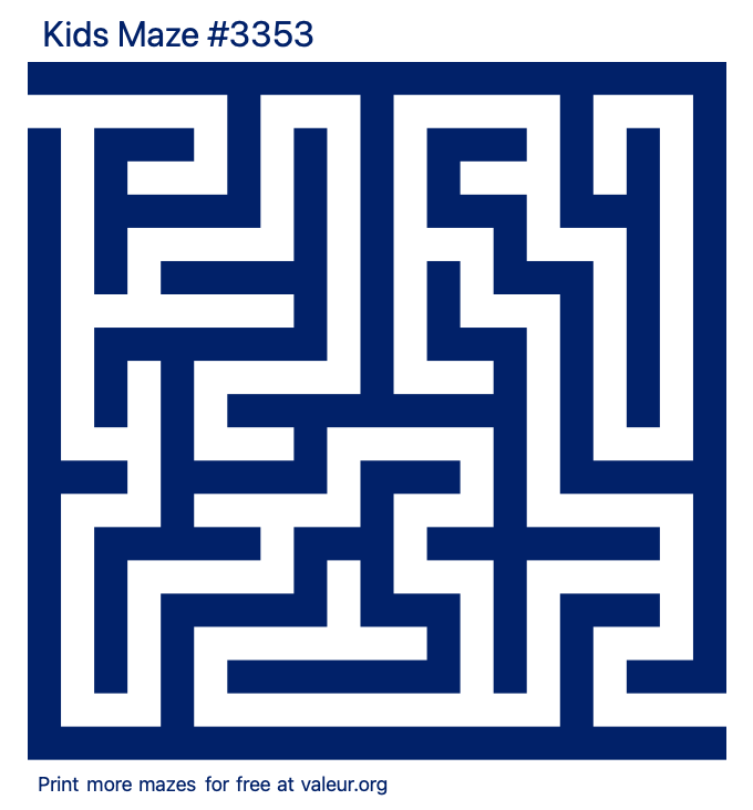 Free Printable Kids Maze number 3353