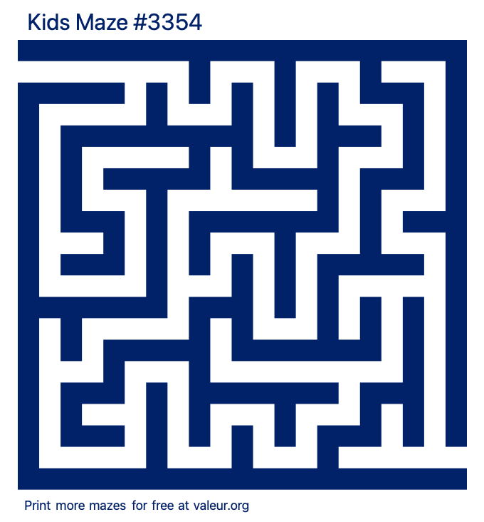 Free Printable Kids Maze number 3354