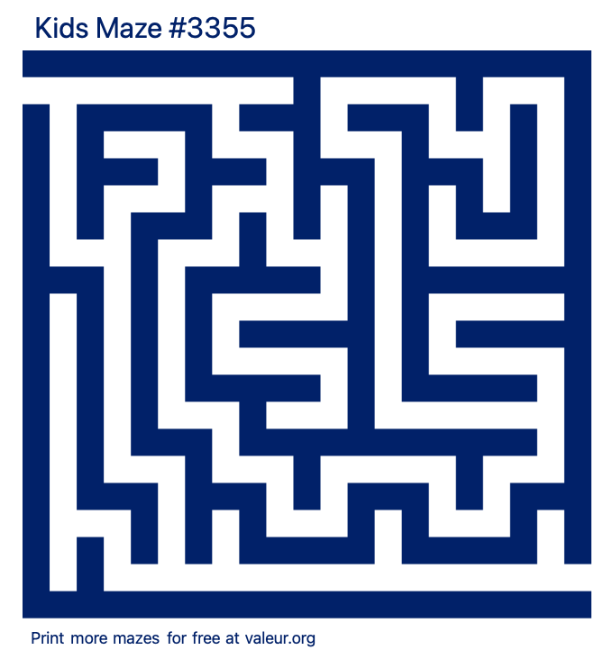 Free Printable Kids Maze number 3355