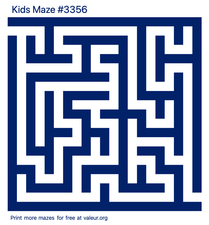 Free Printable Kids Maze number 3356