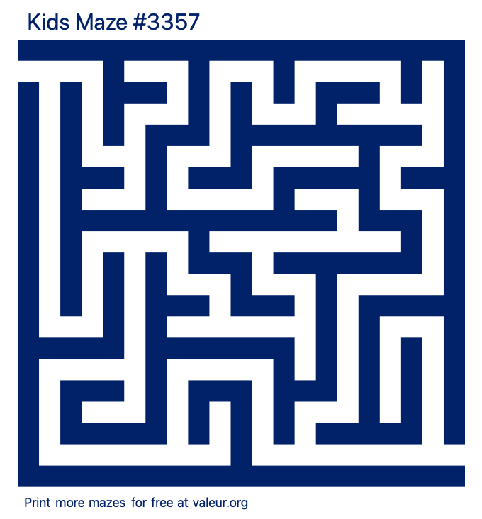 Free Printable Kids Maze number 3357