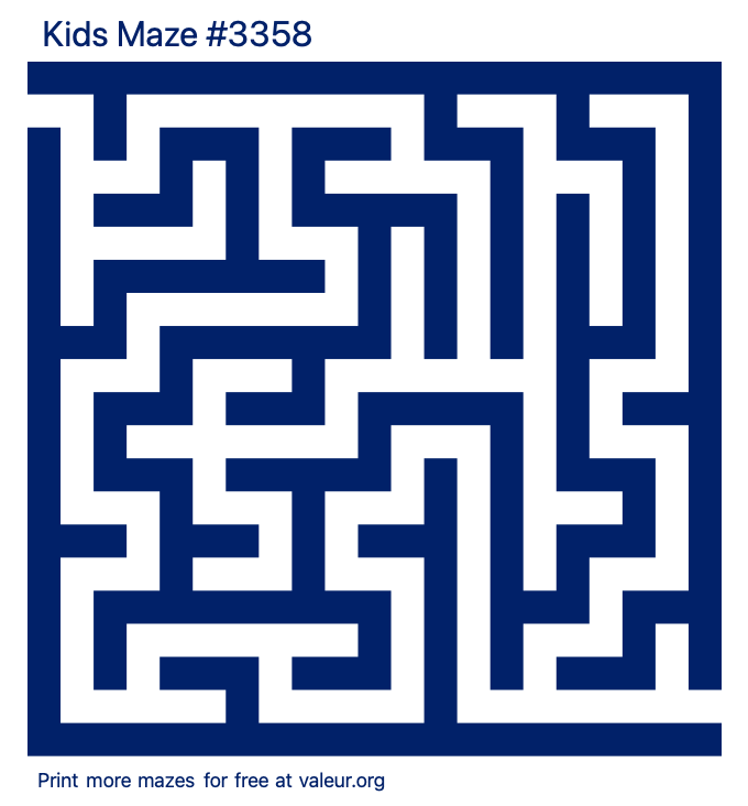 Free Printable Kids Maze number 3358
