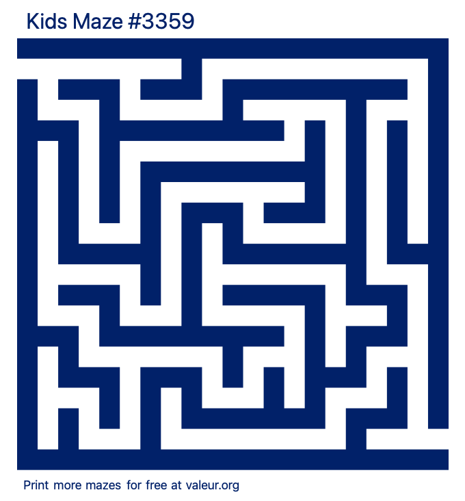 Free Printable Kids Maze number 3359